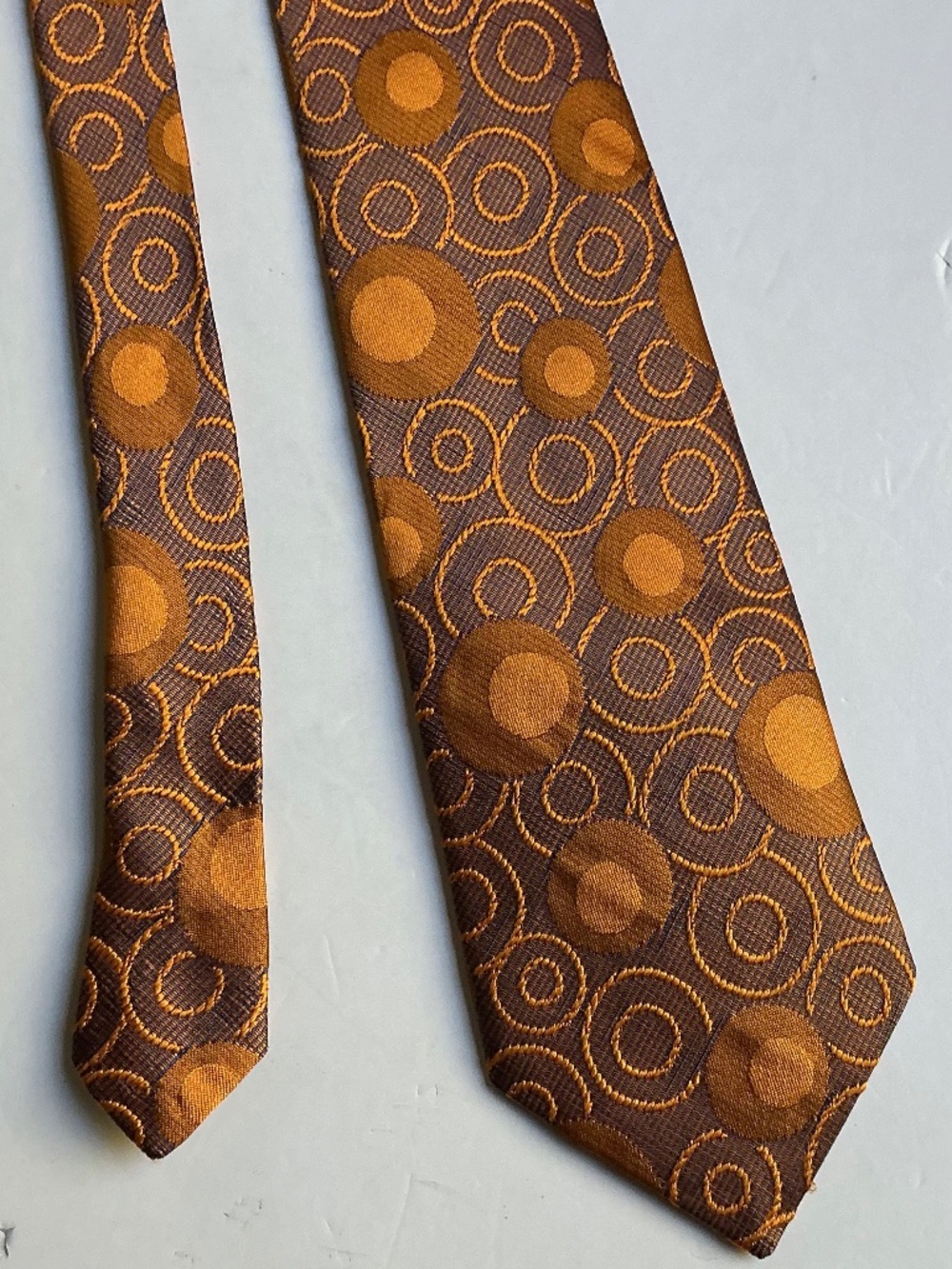Ted Baker Shirt Specialist  burnt orange Silk Tie Made in England  🏴󠁧󠁢󠁥󠁮󠁧 - Picture 5 of 6